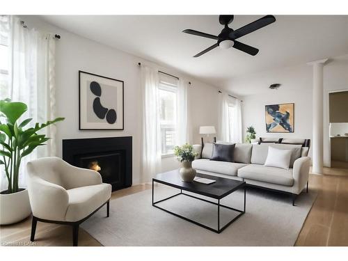 491 Pettit Trail, Milton, ON - Indoor Photo Showing Living Room With Fireplace