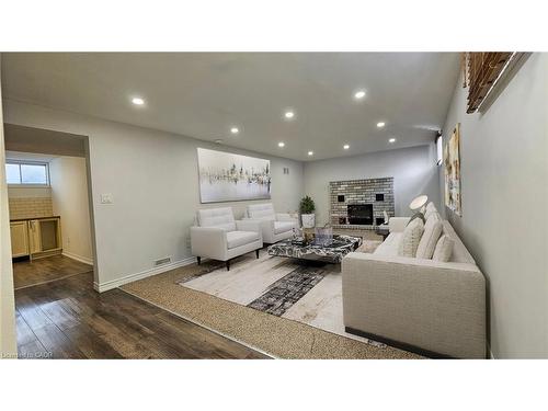 110 Abbot Drive, Hamilton, ON - Indoor With Fireplace