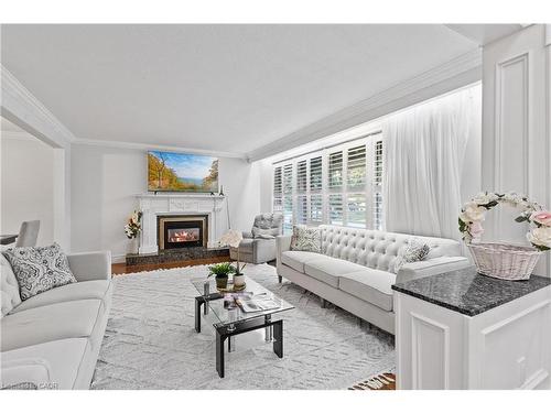 1566 Ewald Road, Mississauga, ON - Indoor Photo Showing Living Room With Fireplace