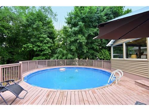 405 Erindale Drive, Burlington, ON - Outdoor With Above Ground Pool With Deck Patio Veranda With Backyard