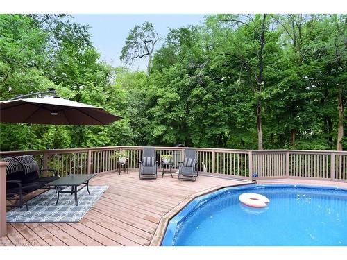 405 Erindale Drive, Burlington, ON - Outdoor With Above Ground Pool With Deck Patio Veranda With Backyard