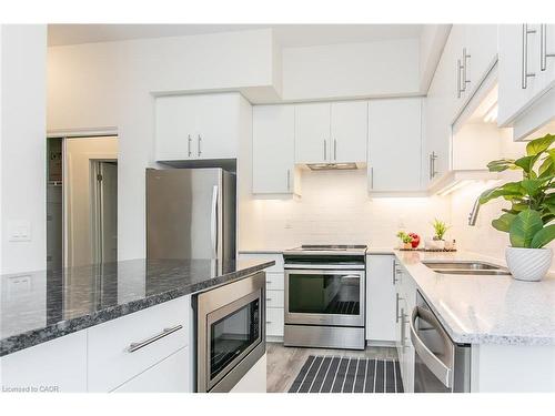 102-251 Northfield Drive E, Waterloo, ON - Indoor Photo Showing Kitchen With Stainless Steel Kitchen With Double Sink With Upgraded Kitchen