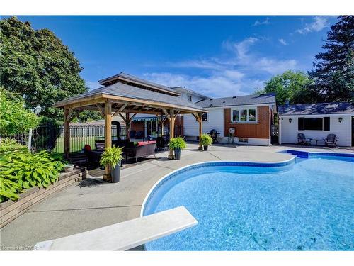 298 Creighton Court, Waterloo, ON - Outdoor With In Ground Pool With Deck Patio Veranda With Backyard