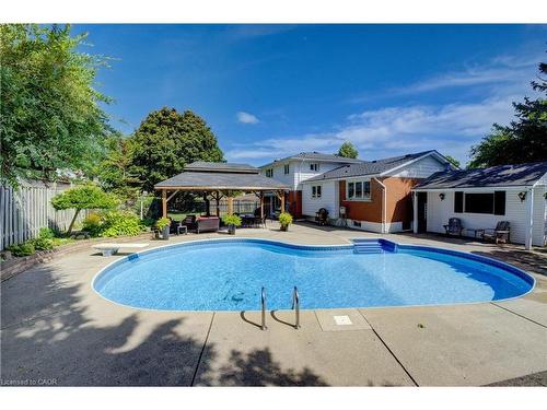 298 Creighton Court, Waterloo, ON - Outdoor With In Ground Pool With Deck Patio Veranda With Backyard With Exterior