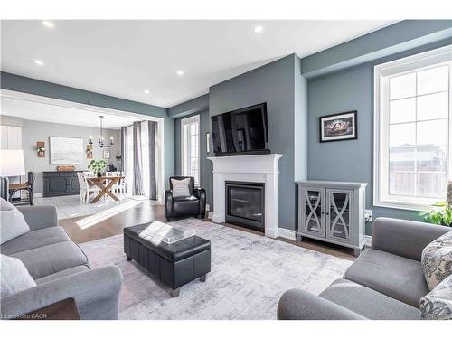 253 Kinsman Drive, Binbrook, ON - Indoor Photo Showing Living Room With Fireplace