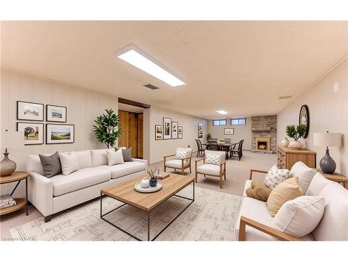 88 Ellis Crescent S, Waterloo, ON - Indoor Photo Showing Living Room With Fireplace