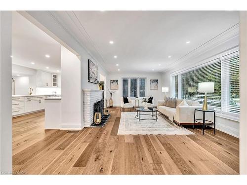 877 Kingsway Drive, Burlington, ON - Indoor Photo Showing Living Room With Fireplace