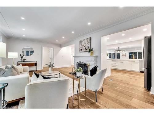 877 Kingsway Drive, Burlington, ON - Indoor Photo Showing Living Room With Fireplace