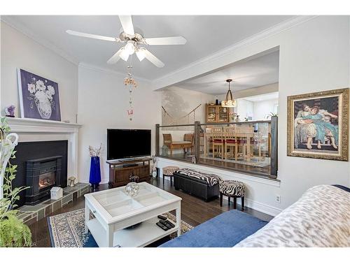 90 Ann Street, Dundas, ON - Indoor Photo Showing Living Room With Fireplace