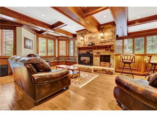 32 Maple Hill Drive, Kitchener, ON - Indoor Photo Showing Living Room With Fireplace