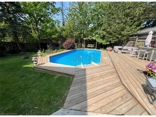 5119 Cherryhill Crescent, Burlington, ON - Outdoor With In Ground Pool With Deck Patio Veranda With Backyard