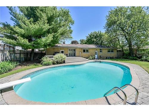 128 Oneida Boulevard, Ancaster, ON - Outdoor With In Ground Pool With Backyard