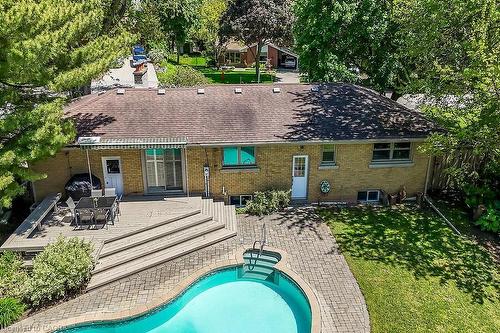 128 Oneida Boulevard, Ancaster, ON - Outdoor With In Ground Pool With Deck Patio Veranda