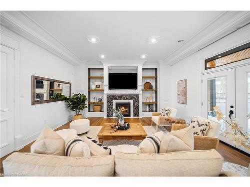 23 Cameron Drive, Ancaster, ON - Indoor Photo Showing Living Room With Fireplace