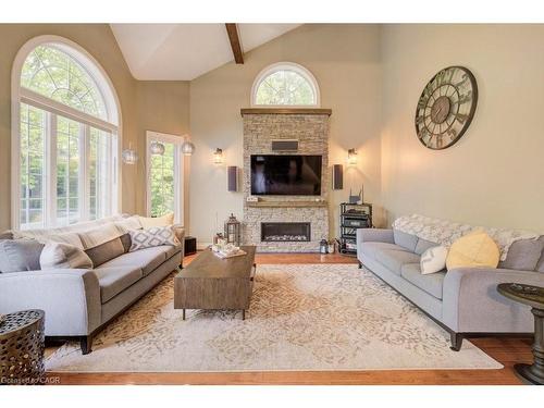 1525 Dickie Settlement Road, Cambridge, ON - Indoor Photo Showing Living Room With Fireplace