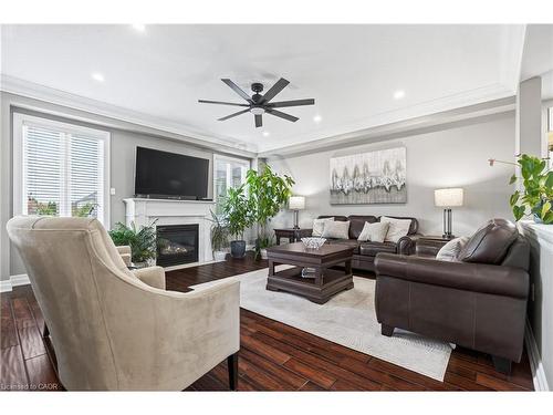 79 Assisi Street, Hamilton, ON - Indoor Photo Showing Living Room With Fireplace