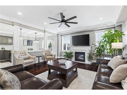 79 Assisi Street, Hamilton, ON - Indoor Photo Showing Living Room With Fireplace
