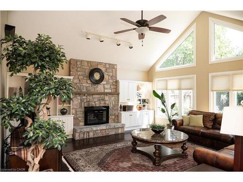 4194 Corrine Court, Burlington, ON - Indoor Photo Showing Living Room With Fireplace
