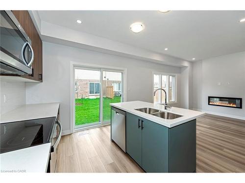28-205 Thames Way, Hamilton, ON - Indoor Photo Showing Kitchen With Fireplace With Double Sink