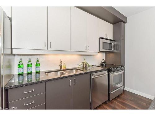 307-191 King Street S, Waterloo, ON - Indoor Photo Showing Kitchen With Stainless Steel Kitchen With Double Sink