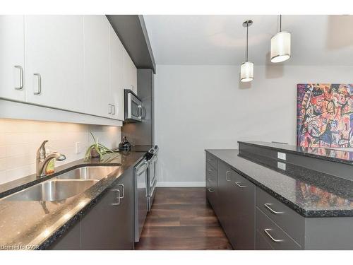 307-191 King Street S, Waterloo, ON - Indoor Photo Showing Kitchen With Double Sink