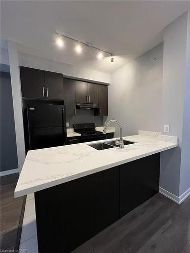 602-85 Robinson Street, Hamilton, ON - Indoor Photo Showing Kitchen With Double Sink
