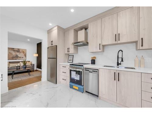 20 Hill Street, Hamilton, ON - Indoor Photo Showing Kitchen With Double Sink With Upgraded Kitchen