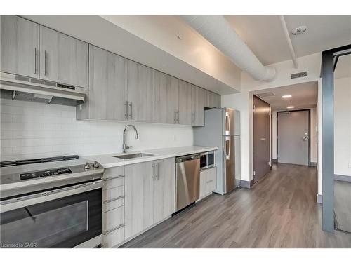 504-121 King Street E, Hamilton, ON - Indoor Photo Showing Kitchen With Stainless Steel Kitchen