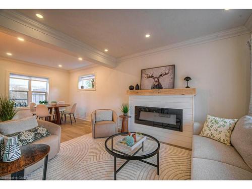 30 Dunbar Road S, Waterloo, ON - Indoor Photo Showing Living Room With Fireplace