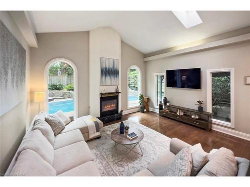 381 Queen Street S, Hamilton, ON - Indoor Photo Showing Living Room With Fireplace
