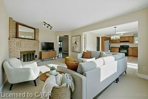 47 Elmira Drive, Hamilton, ON - Indoor Photo Showing Living Room With Fireplace