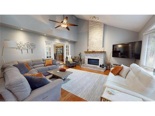 1962 Snake Road, Burlington, ON - Indoor Photo Showing Living Room With Fireplace