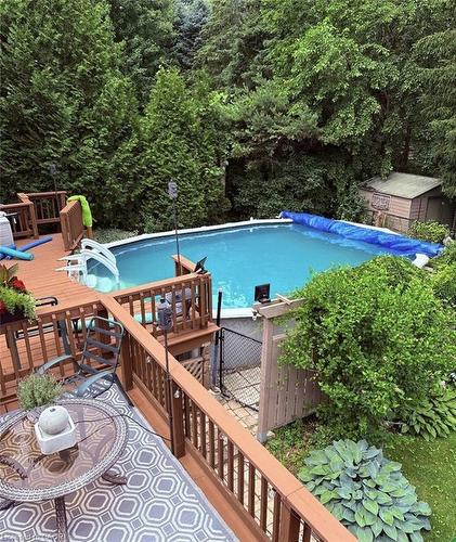 1962 Snake Road, Burlington, ON - Outdoor With Above Ground Pool With Backyard