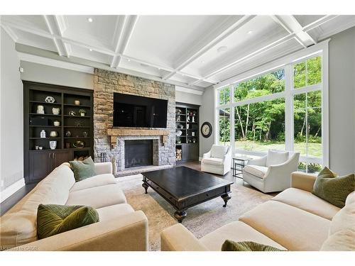 597 Old York Road, Burlington, ON - Indoor Photo Showing Living Room With Fireplace