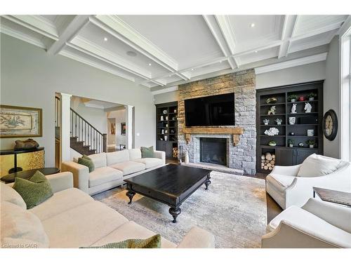 597 Old York Road, Burlington, ON - Indoor Photo Showing Living Room With Fireplace