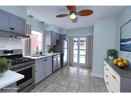 158 Howe Avenue, Hamilton, ON - Indoor Photo Showing Kitchen With Double Sink