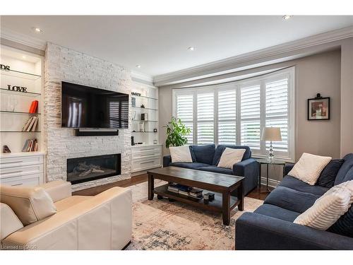2124 Blackforest Crescent, Oakville, ON - Indoor Photo Showing Living Room With Fireplace