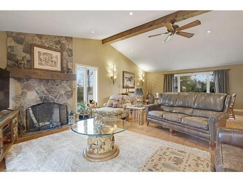 5511 Second Line, Erin, ON - Indoor Photo Showing Living Room With Fireplace