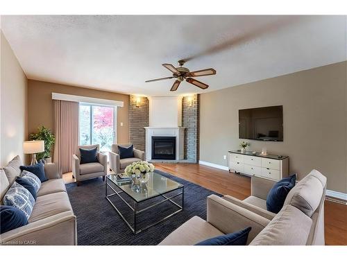 162 Solomon Crescent, Hamilton, ON - Indoor Photo Showing Living Room With Fireplace