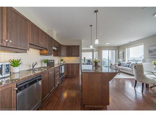 501-223 Erb Street W, Waterloo, ON - Indoor Photo Showing Kitchen With Double Sink