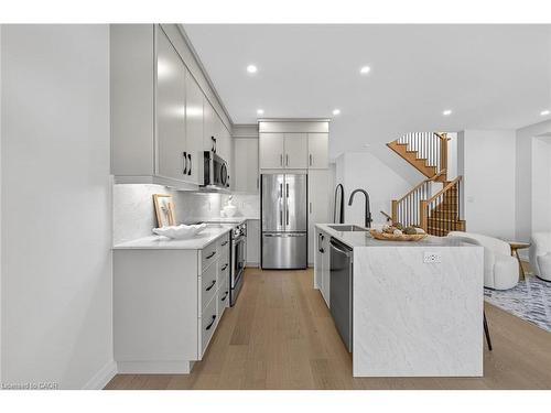16 Sagewood Drive, Hamilton, ON - Indoor Photo Showing Kitchen With Stainless Steel Kitchen With Upgraded Kitchen
