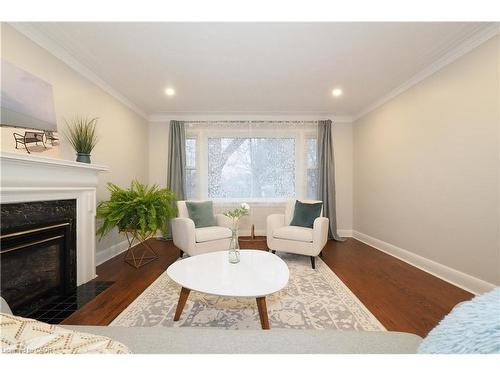296 Dumfries Avenue, Kitchener, ON - Indoor Photo Showing Living Room With Fireplace
