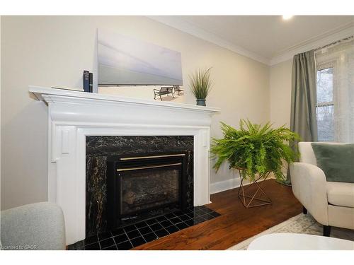 296 Dumfries Avenue, Kitchener, ON - Indoor Photo Showing Living Room With Fireplace