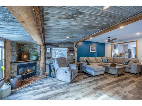 220 King Hiram Street, Ingersoll, ON - Indoor Photo Showing Living Room With Fireplace