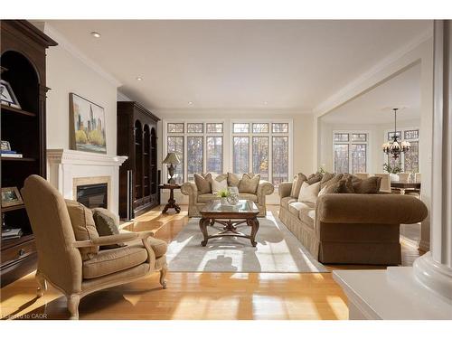 1285 Beaufort Drive, Burlington, ON - Indoor Photo Showing Living Room With Fireplace
