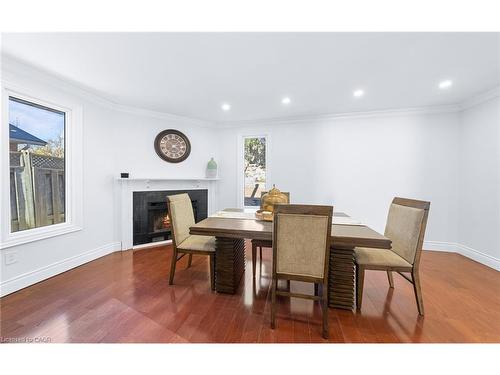 46 Novoco Drive, Hamilton, ON - Indoor Photo Showing Dining Room With Fireplace