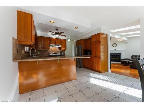 113 Greenshire Drive, Hamilton, ON - Indoor Photo Showing Kitchen With Fireplace