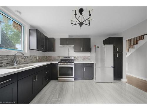 687 Upper James Street, Hamilton, ON - Indoor Photo Showing Kitchen With Double Sink