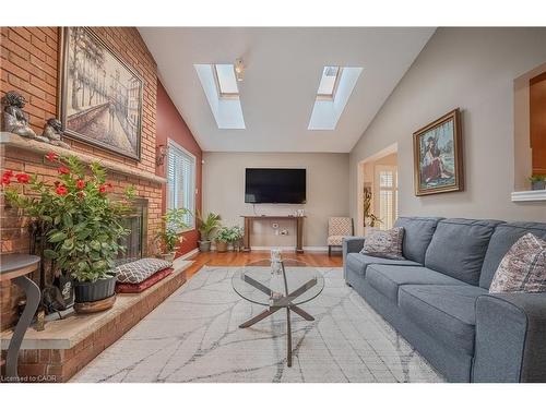 139 Brigade Drive, Hamilton, ON - Indoor Photo Showing Living Room With Fireplace