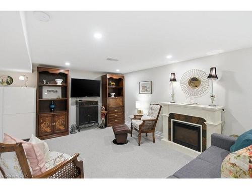 52 Sylvia Crescent, Hamilton, ON - Indoor Photo Showing Living Room With Fireplace